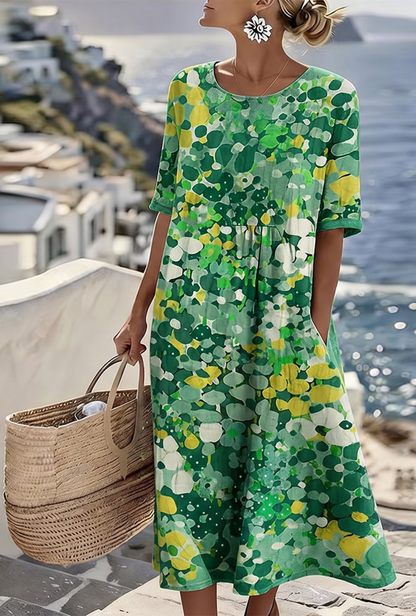 Elena | Vestido midi floral suelto y ligero
